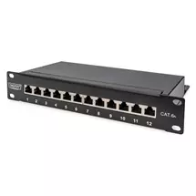 Digitus | Digitus CAT 6A Patch Panel, shielded, 12Port, 1HE, 10", black, 10