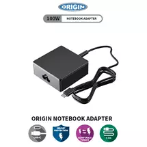 Ac Adapters and Chargers | Origin Storage 100W USB-C Adapter with UK Cable | In Stock