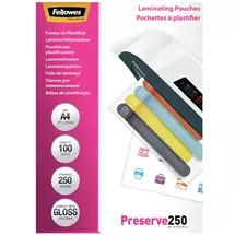 FELLOWES | Fellowes A4 Glossy 250 Micron Laminating Pouch - 100 pack