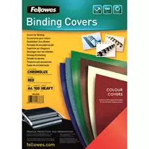 FELLOWES | Fellowes Chromolux Gloss Covers Red A4 | In Stock | Quzo UK