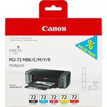 Canon Ink Cartridges | Canon PGI-72 MBK/C/M/Y/R 5 Ink Cartridge Multipack