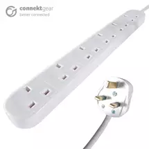 Connektg | connektgear 3m 6 Way Power Extension Block  UK Plug to 6 x UK Sockets