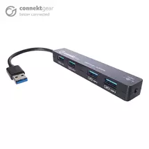 Connektg | connektgear 4 Port Hub USB 3 - Bus Powered - Black