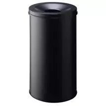 Trash Cans | Durable 3307-01 60 L Round Steel Black | In Stock | Quzo UK