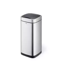Waste container | Durable NO TOUCH 35L Rectangular Stainless steel Black, Silver
