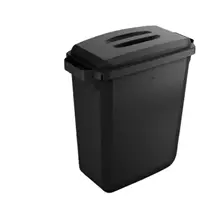 Waste container | Durable URABIN ECO Rectangular Plastic Black | In Stock