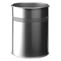Trash Cans | Durable Waste basket 15 L Round Metal Metallic | In Stock