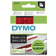Dymo Label-Making Tapes | DYMO Authentic D1 Labels | Black Print on Red Tape | 19 mm x 7 m |
