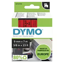 Dymo Label-Making Tapes | DYMO Authentic D1 Labels | Black Print on Red Tape | 9 mm x 7 m |