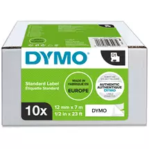 Dymo | DYMO Authentic D1 Labels | Black Print on White | 12mm x 7m |