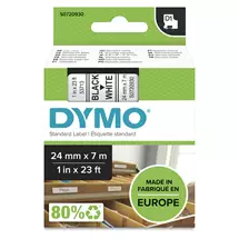 Dymo Label-Making Tapes | DYMO Authentic D1 Labels | Black Print on White | 24mm x 7m |