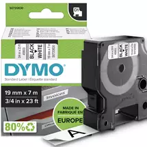 Dymo Label-Making Tapes | DYMO Authentic D1 Labels | Black Print on White Tape | 19 mm x 7 m |