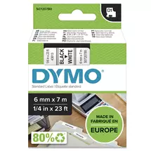 Dymo Label-Making Tapes | DYMO Authentic D1 Labels | Black Print on White Tape | 6 mm x 7 m |
