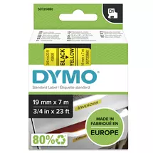 Dymo Label-Making Tapes | DYMO Authentic D1 Labels | Black Print on Yellow Tape | 19 mm x 7 m |