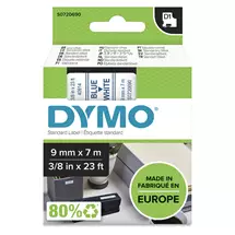 Dymo Label-Making Tapes | DYMO Authentic D1 Labels | Blue Print on White Tape | 9 mm x 7 m |