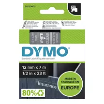 Dymo Label-Making Tapes | DYMO Authentic D1 Labels | White Print on Clear Tape | 12 mm x 7 m |
