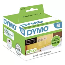 Dymo | DYMO Authentic LabelWriter Large Address Labels | 36mm x 89mm | Black