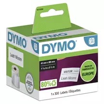 Paper | DYMO Authentic LabelWriter Small Name Badge Labels | 41 mm x 89 mm |