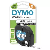 Dymo Label-Making Tapes | DYMO Branded LetraTag Plastic Labels | 12 mm x 4 m Roll | Black Print