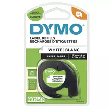 Dymo Label-Making Tapes | DYMO LetraTag Paper Labels | Authentic | 12 mm x 4 m Roll | Black