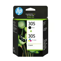 HP Ink Cartridges | HP 305 2-Pack Tri-color/Black Original Ink Cartridge