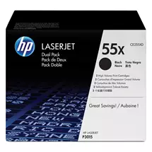 HP | HP 55X 2-pack High Yield Black Original LaserJet Toner Cartridges