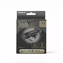 Swivel | Integral 32GB USB3.0 DRIVE SECURE360 BLACK SECURELOCK2 AES 256BIT