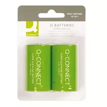 Batteries | Q-CONNECT 2 x D Single-use battery Alkaline | In Stock