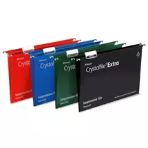 Rexel | Rexel Crystalfile Extra Foolscap Suspension File 15mm Green (25)