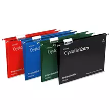 Rexel | Rexel Crystalfile Extra Foolscap Suspension File 30mm Green (25)