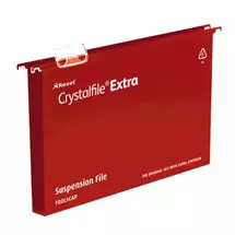 Rexel | Rexel Crystalfile Extra Foolscap Suspension File 30mm Red (25)