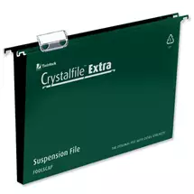 Rexel | Rexel Crystalfile Extra Foolscap Suspension File 50mm Green (25)