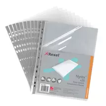 Sheet Protectors | Rexel Nyrex™ Reinforced Top & Side Opening Pockets (25)