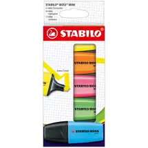 Stabilo | STABILO BOSS MINI, Pack with 5 colors: yellow, blue, green, orange,