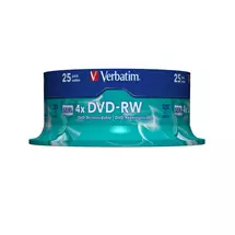Verbatim Blank Dvds | Verbatim DVD-RW Matt Silver 4.7 GB 25 pc(s) | Quzo UK