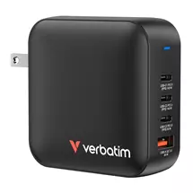 Mobile Device Chargers | Verbatim Mini GaN Charger 165W 4 Port US plug with EU and UK adaptors