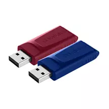Slide | Verbatim Slider - USB Drive - 2x32 GB - Blue/Red | In Stock