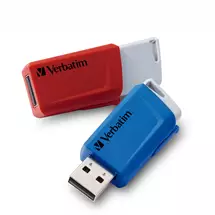 Slide | Verbatim Store 'n' Click - USB 2.0 Drive 3.2 GEN1 - 2x32 GB - Red/Blue