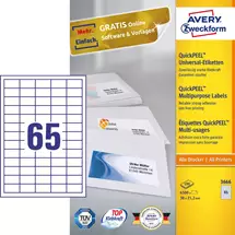 Avery | Avery 3666 self-adhesive label Rectangle Permanent White 6500 pc(s)