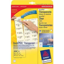 Avery | Avery J8560-25 printer label Transparent | In Stock