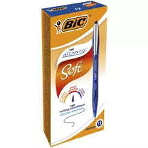 Bic | BIC Atlantis Soft Blue Clipon retractable ballpoint pen Medium 12