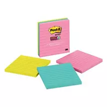 Paper | PostIt Super Sticky Notes, 4 in. x 4 in., Miami collection, 3
