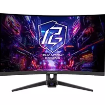 ASRock Phantom Gaming PG27FRS1A 27 Inch FHD (1920 x 1080) VA Curved (1500R) Gaming Monitor, 280Hz 1ms (MPRT) Response Time, 2 x HDMI 2.0, 1 x DisplayPort 1.4, Headphone Out, Tilt, Swivel Adjustment