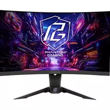 ASRock Phantom Gaming PG27QRT2A 27 Inch QHD (2560 x 1440) Curved (1500R) VA Gaming Monitor, 180Hz 1ms (MPRT) Response Time, 2 x HDMI 2.0, 1 x DisplayPort 1.4, with Speakers, Integrated Wi-Fi Antena (Compatible with Wi-Fi 4/5/6/6E/7)