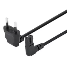Manhattan | Manhattan Mains Power Cord/Cable (Right Angled), Euro 2pin (CEE 7/16