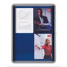 Insert Notice Boards | Nobo Internal Glazed Case Fabric 9xA4 | In Stock | Quzo UK