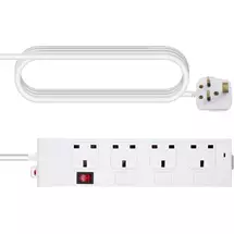Top Brands | Vision TC-PSTRP4UK power extension 1.8 m 4 AC outlet(s) Indoor White