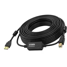 Top Brands | Vision TC 10MUSB+/BL/2 USB cable USB 2.0 10 m USB A USB B 0.48 Gbit/s