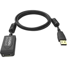 Top Brands | Vision TC 5MUSBEXT+/BL- USB cable USB 2.0 5 m USB A 0.48 Gbit/s Black