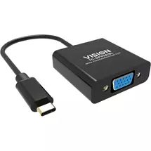 Top Brands | Vision TC-USBCVGA/BL video cable adapter USB Type-C VGA (D-Sub) Black